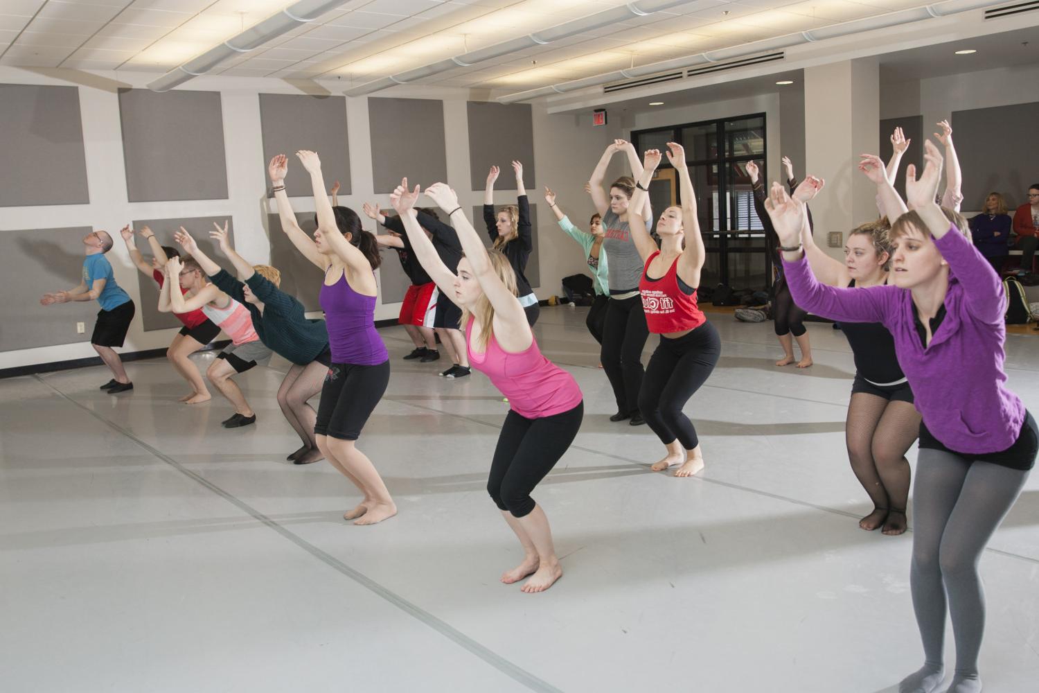 Students performing in the Dance Studio.